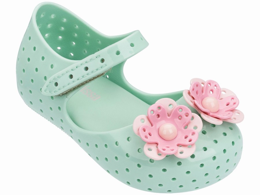 Bailarinas Mini Melissa Furadinha Pretty Bebe - Verde Menta - Argentina UNH-047385